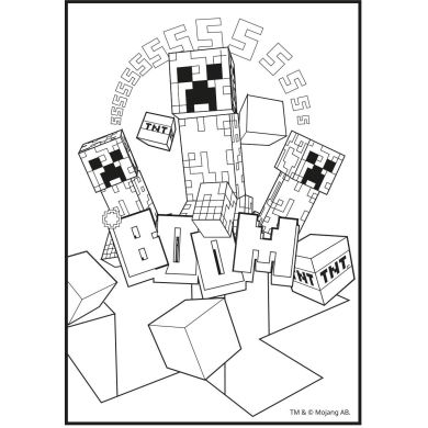 Раскраска А4 Yes Minecraft с наклейками и задачами, 12 стр. YES 743222
