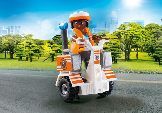 Рятувальник швидкої допомоги на скутері з мигалкою Playmobil City Life Rescue Balance Racer 70052