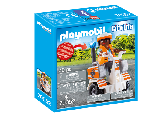 Рятувальник швидкої допомоги на скутері з мигалкою Playmobil City Life Rescue Balance Racer 70052