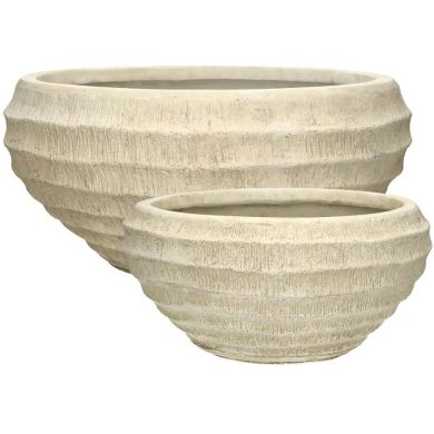 Вазоны для цветов BODA, 2шт, волокнистая глина, ⌀36/45, натуральная, POMAx 38513-NAT-S2