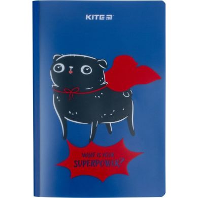 Блокнот пласт обкл двійна, А5+, 40 аркушів, Weird dog Мопс Kite K22-460-1