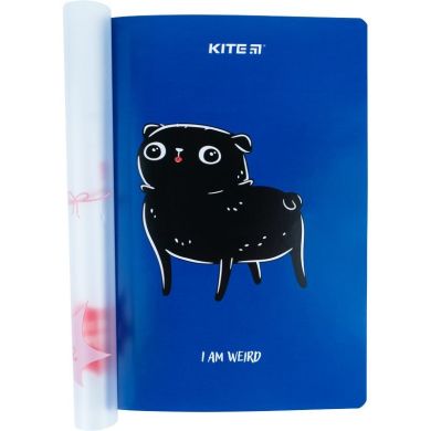 Блокнот пласт обкл двійна, А5+, 40 аркушів, Weird dog Мопс Kite K22-460-1