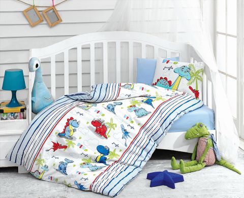 Постельный комплект детский для мальчика Cotton box Голубой Dino 120 х 150 2000625