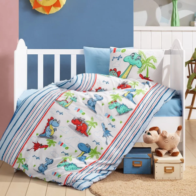 Постельный комплект детский для мальчика Cotton box Голубой Dino 120 х 150 2000625