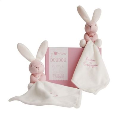 Іграшка комфортер Doudou Le Collectors Кролики/ведмедики рожеві в асортименті DC2917, Рожевий