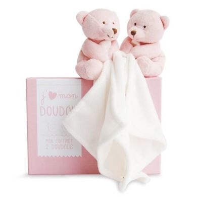 Іграшка комфортер Doudou Le Collectors Кролики/ведмедики рожеві в асортименті DC2917, Рожевий