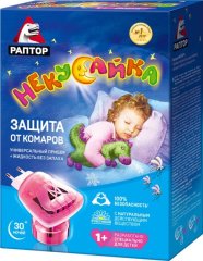 Комплект РАПТОР Некусайка для дітей прилад + рідина від комарів без запаху 30 ночей Gк9616 8008090078666
