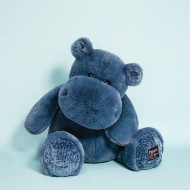 Мягкая игрушка DouDou Бегемот синий 40 см, HO3110