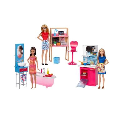 Набір меблів з лялькою Barbie Барбі в асортименті DVX51