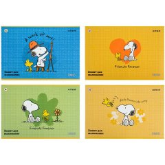 Зошит для малювання, 12 аркушів, скоба, гібр. лак + УФ лак, Snoopy SN22-241