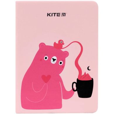 Блокнот тверда обкладинка В6 96 аркушів Pink Bear K22-464-1