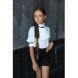 Блуза дитяча з оксамитовою стрічкою біла 152 Ш-531006Б