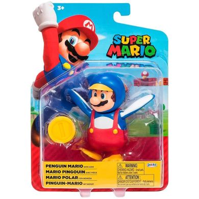 Ігрова фігурка з артикуляцією SUPER MARIO МАРІО-ПІНГВІН (10 cm, з аксес.) Super Mario 40824i