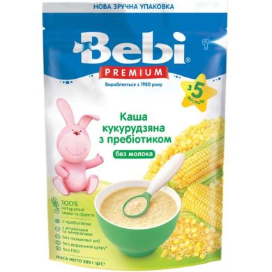 Каша безмолочна Кукурудзяна з пребіотиками з 5 місяців 200 г Bebi 8606019654436