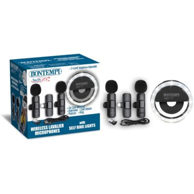 Кільцева лампа + 2 лапельні мікрофони BONTEMPI 604120