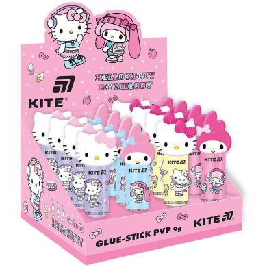 Клей-олівець PVP, 9 г з фігурним ковпачком, Hello Kitty HK26-131