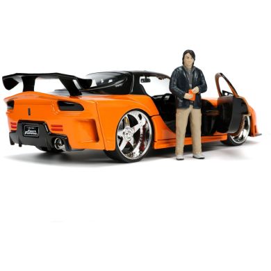 Машина металева Форсаж 9 Mazda RX-7 із фігуркою Хана, масштаб 1:24, 8+ Jada 253205002