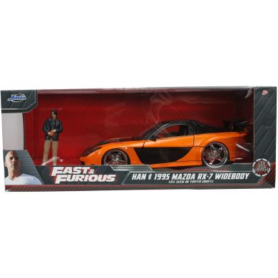 Машина металева Форсаж 9 Mazda RX-7 із фігуркою Хана, масштаб 1:24, 8+ Jada 253205002
