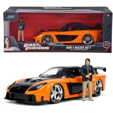 Машина металева Форсаж 9 Mazda RX-7 із фігуркою Хана, масштаб 1:24, 8+ Jada 253205002