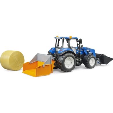 Набор игрушечный Трактор New Holland T5121 с передним погрузчиком и аксессуарами Bruder 02187
