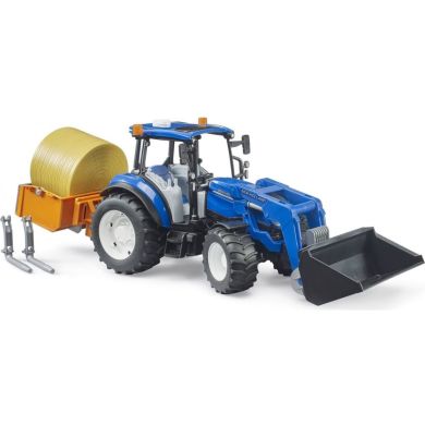 Набор игрушечный Трактор New Holland T5121 с передним погрузчиком и аксессуарами Bruder 02187