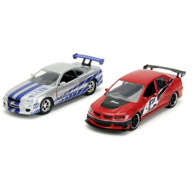 Набір машинок металевих Jada Форсаж Міцубіcі Лансер та Нісан Скайлайн GT-R 253202019