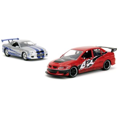 Набір машинок металевих Jada Форсаж Міцубіcі Лансер та Нісан Скайлайн GT-R 253202019