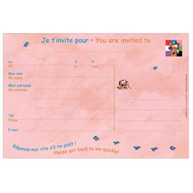 Набір з 10 запрошень, 17x11,5 см Слон Maison Petit Jour EL071