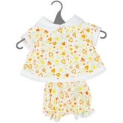 Одяг для пупса Помаранчеві та зелені серця 38 см Doll Factory Babylin 07120