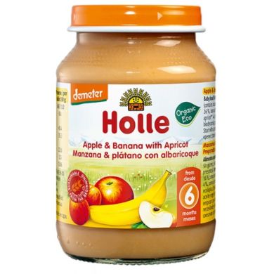 Пюре Holle органічне яблуко, банан з абрикосом з 6 місяців 190 г 32828 7640104954736