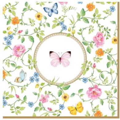 Салфетки 20шт из 3-слой. бумаги 33x33 DANCING BUTTERFLIES POZZI MILANO 0414DANB