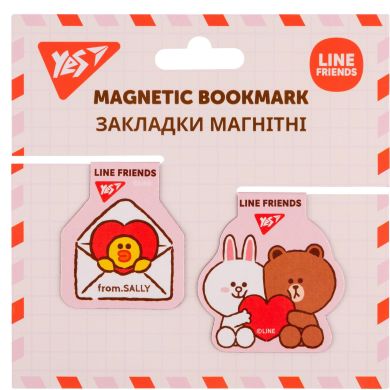 Закладки магнітні YES Line Friends, 2шт. 707826