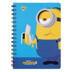 Блокнот YES А5 80 аркушів подв. cпіраль з гумкою Minions Banana 151774