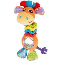 Игрушка PlayGro Мой первый дружок Жираф с бусинами 181561, Разноцветный