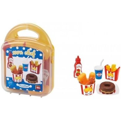 Игровой набор Ecoiffier Кейс с наггетсами и пончиками с аксессуарами 2590, Разноцветный