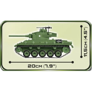 Конструктор Друга Світова Війна Танк M24 Чаффі 590 деталей COBI COBI-2543