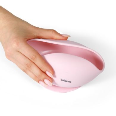 Мисочка силіконова з присоскою (Рожевий) Babyono 1481/02