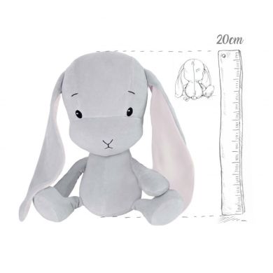 Мягкая игрушка Effiki серый кролик с розовыми ушками 20 см 5901832946366