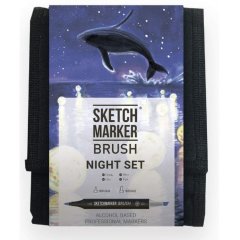 Набор маркеров SketchMarker Brush Ночь 12 шт SMB-12NIGHT