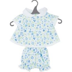 Одежда для пупса Синие и зеленые сердца 38 см Doll Factory Babylin 07121