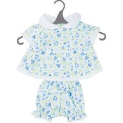 Одяг для пупса Сині та зелені серця 38 см Doll Factory Babylin 07121
