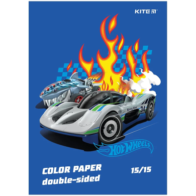 Бумага цветная двусторонняя Hot Wheels HW24-250, А4 Kite HW24-250