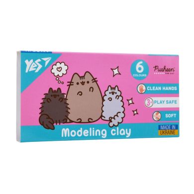 Пластилін Yes, 6 кольорів, 120г Pusheen 540651