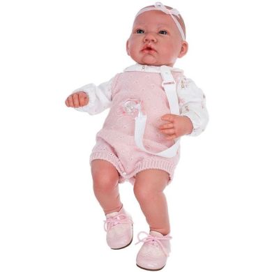 Пупс (лимитированная серия) LOVELY CHIC в розовом комбинезоне 40 см Antonio Juan (Антонио Хуан) ручная работа 8124