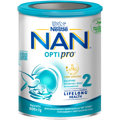 Дитяча суміш молочна суха Nestle NAN 2 Optipro з олігосахаридом 2'FL для дітей від 6 місяців 800 г 12347538 7613032477530