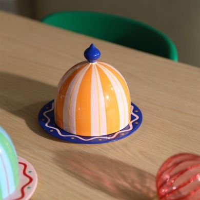 Тарілка для десерту з кришкою-куполом Jolly orange, &Oslash; 18 см, & Klevering 2833-01