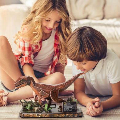 Тривимірна головоломка-конструктор National Geographic Dino Велоцираптор Cubic Fun DS1053h
