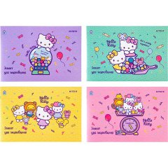 Зошит для малювання, 12 аркушів, скоба, УФ лак + глітер, Hello Kitty HK22-241