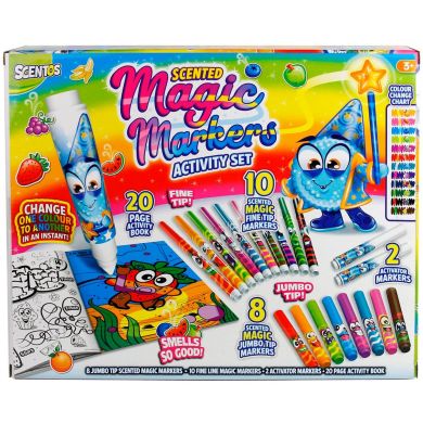 Ароматный набор для творчества ВОЛШЕБНЫЕ МАРКЕРЫ (маркеры, меняющие цвет, задания, раскраски) Scentos 24019