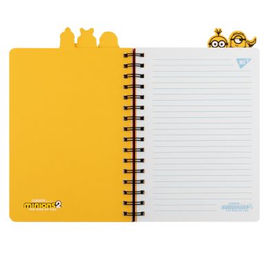 Блокнот YES А5 80 листов спираль с фигурн. разделителями Minions 151778